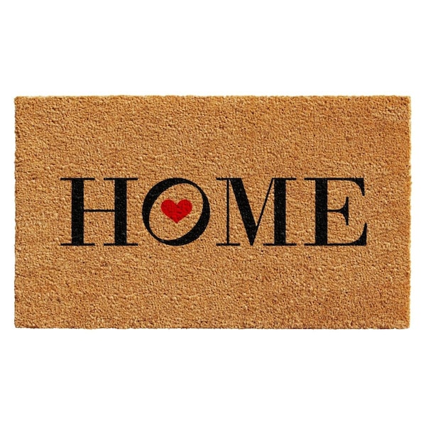 Configuracion 18 x 30 in. Heart Home Rectangular Doormat - Natural Black & Red CO3357255 - main